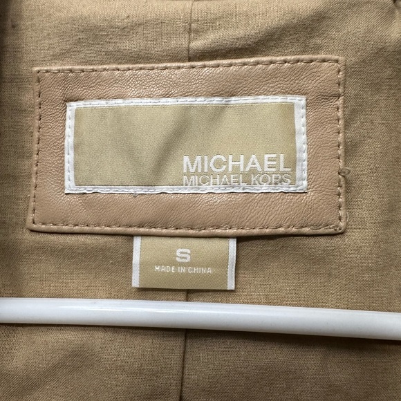 Michael Kors Beige Leather Jacket - Picture 2 of 5